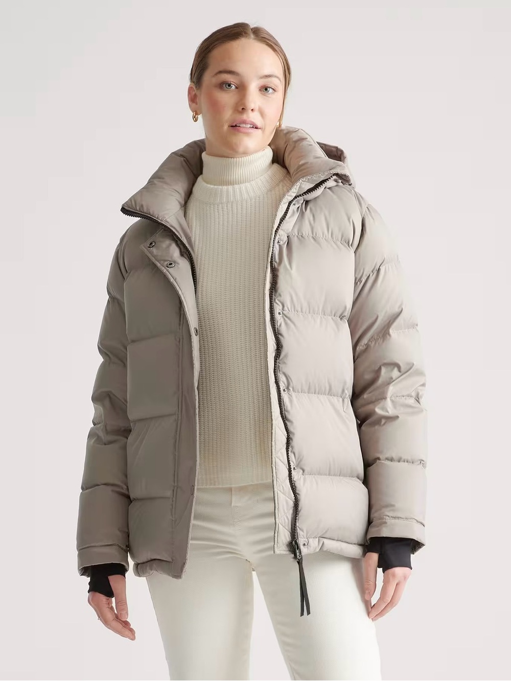 Quince Responsible Down Puffer in Taupe NWOT
